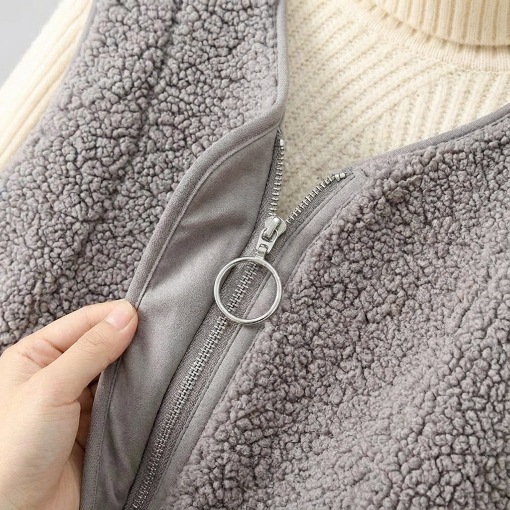 Harlow | Cozy Fleece Shearling Vest