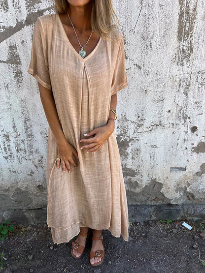 Violet™ | Loose-Fit V-Neck Dress
