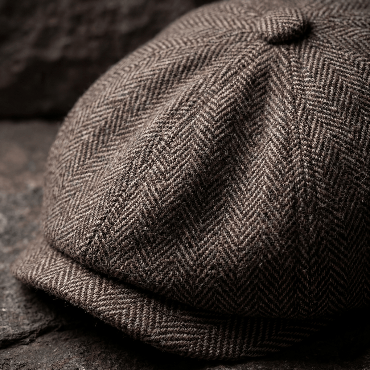 Herringbone Wool Cap