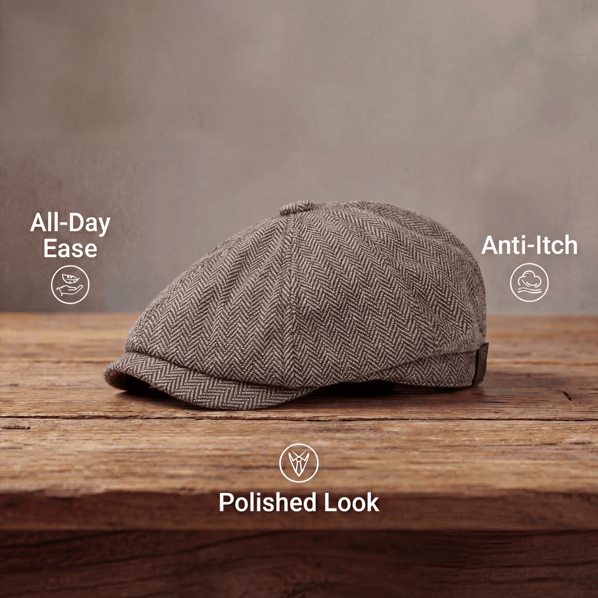 Herringbone Wool Cap