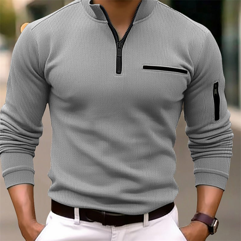 Gusteous Men’s Long-Sleeve Zip Polo