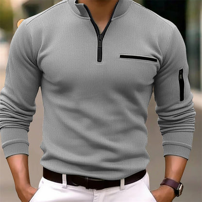 Gusteous Men’s Long-Sleeve Zip Polo