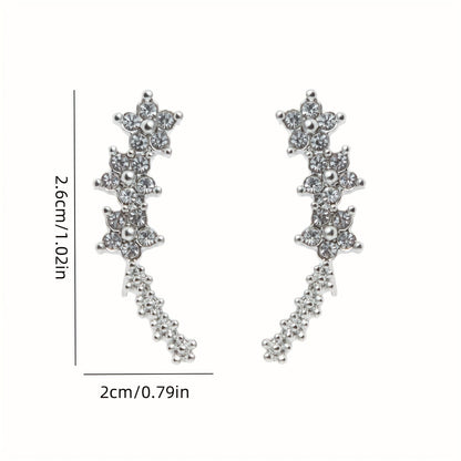 Floral Ear Climber Earrings