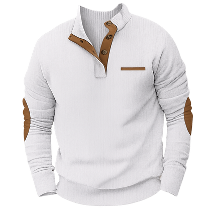 Bellonaro™ | Corduroy Quarter-Button Sweatshirt