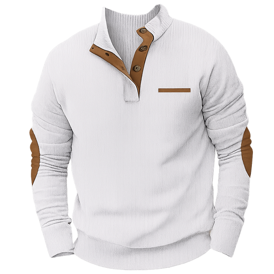 Bellonaro™ | Corduroy Quarter-Button Sweatshirt