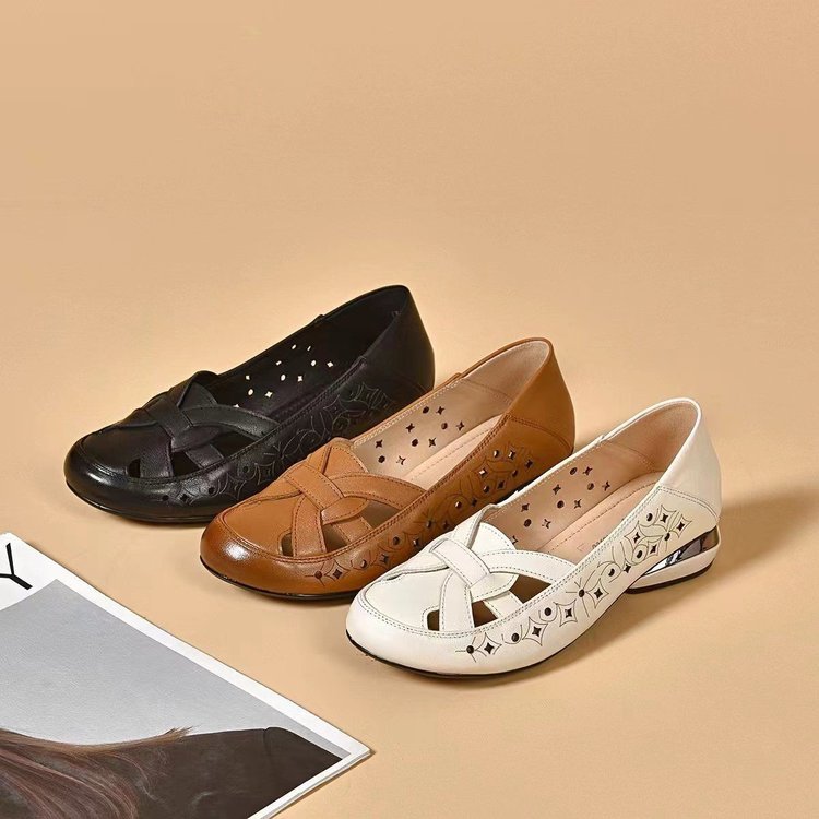 Cut-Out Leather Slip-On