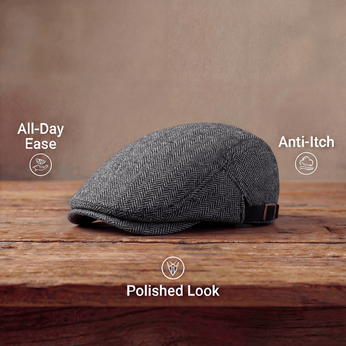 Herringbone Wool Driver Cap