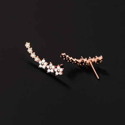 Floral Ear Climber Earrings