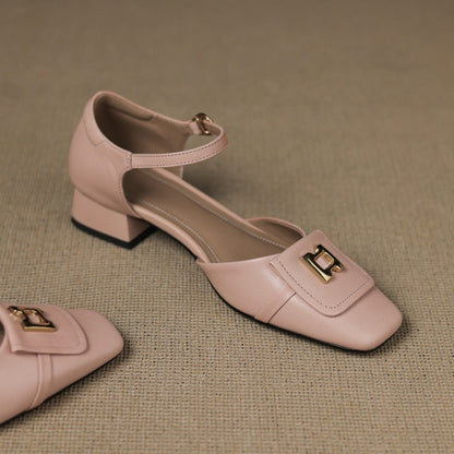 Aveline Buckle Leather Mary-Janes