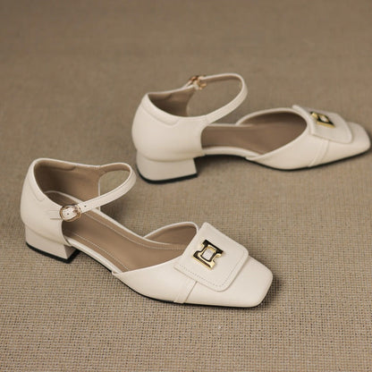 Aveline Buckle Leather Mary-Janes
