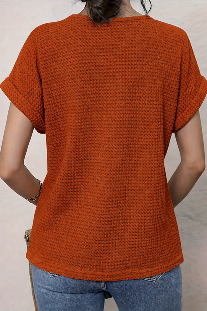 Ariana - Top with Round Neck and Lace Trim