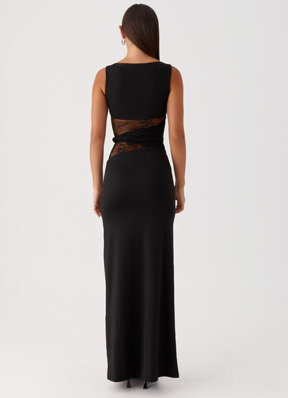 Liora| Figure-flattering maxi dress with subtle cutouts and lacing