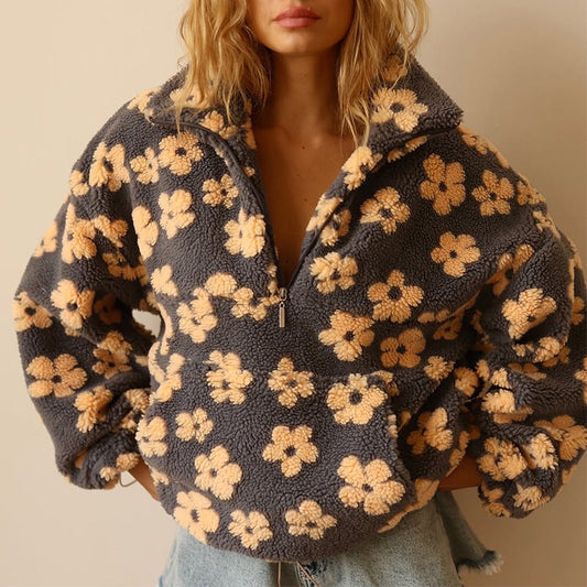 Daisy | Floral Fleece Jacket