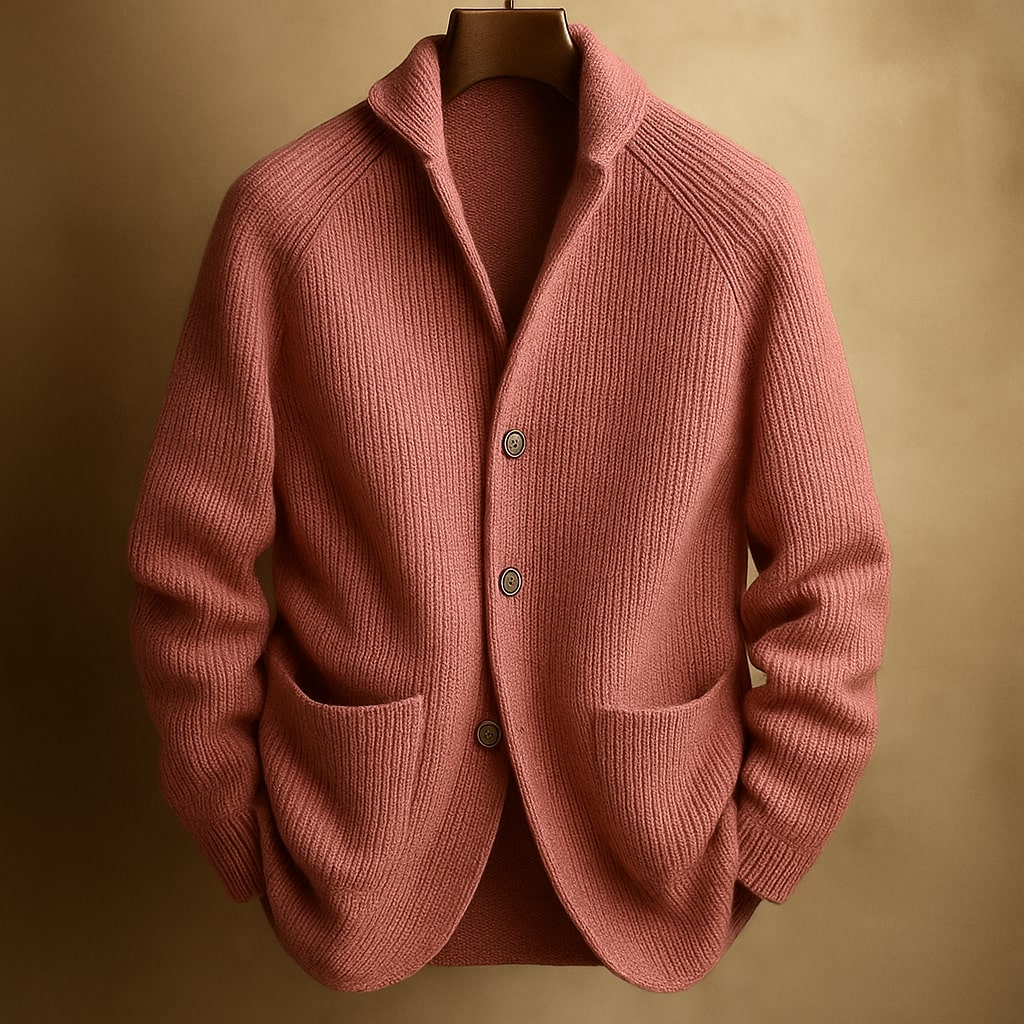 Rossi Wool Ribbed Cardigan
