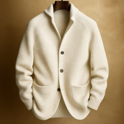 Rossi Wool Ribbed Cardigan