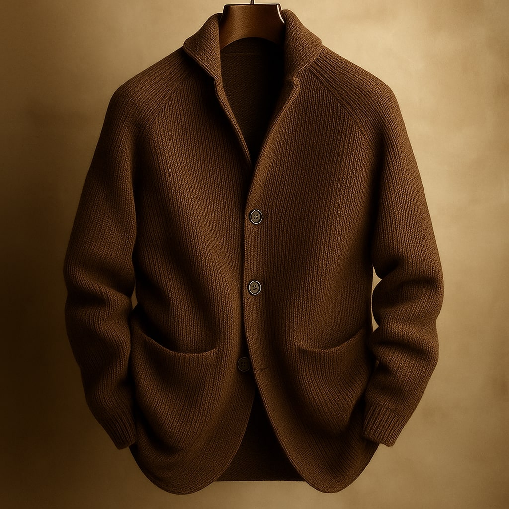 Rossi Wool Ribbed Cardigan