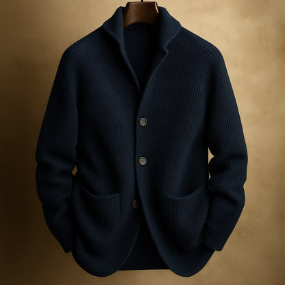 Rossi Wool Ribbed Cardigan