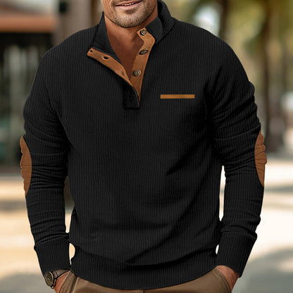 Bellonaro™ | Corduroy Quarter-Button Sweatshirt