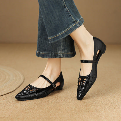 Quenby | Pointed Lattice-Cut Mary Jane Flat