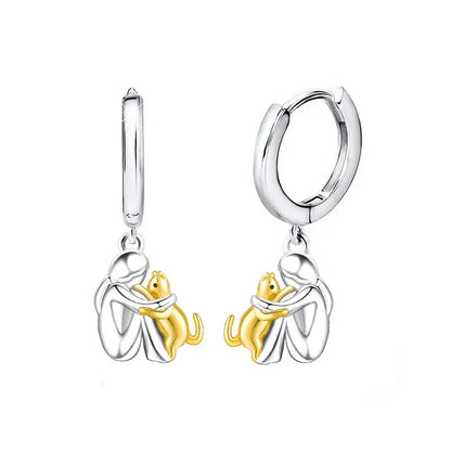 Hailey™ – Cat Embrace Icon Hoop Earrings