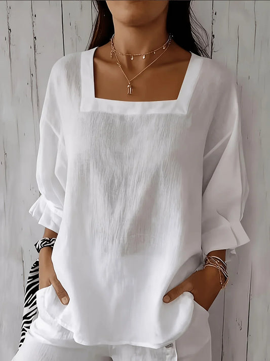 Sabrina - Relaxed Square Neckline Blouse