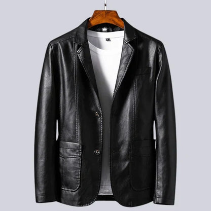 Men's Lightweight Leather Jacket with Cotton Lining