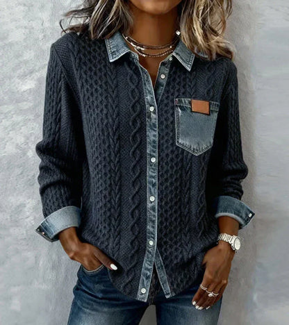 Nora | Patchwork Knit Top