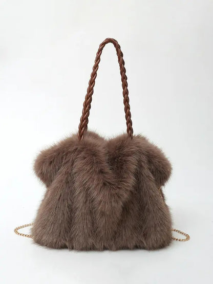 Luna | Plush Velvet Shoulder Tote
