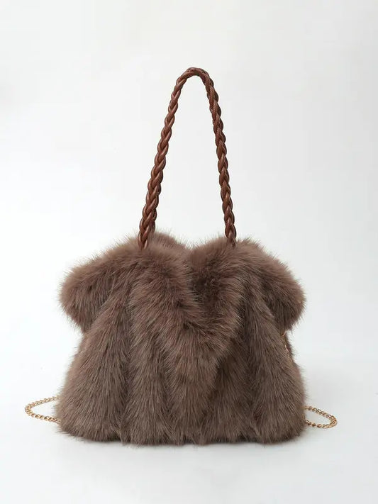 Luna | Plush Velvet Shoulder Tote