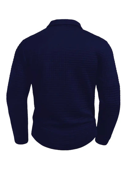 Men’s Slim Fit Textured Polo with Zipper Sleeve Pocket