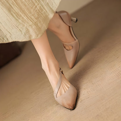 Avena | Genuine Leather Crossover Strap Heels