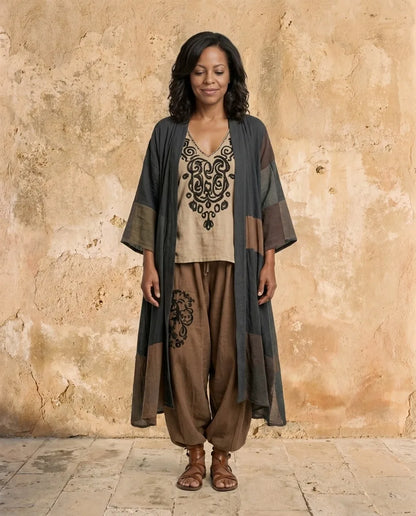 Seraphina | Printed Linen Look Three-Piece Set