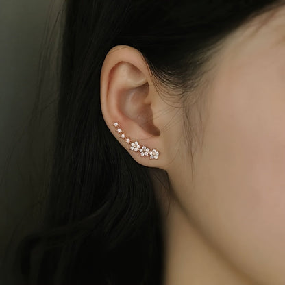 Floral Ear Climber Earrings