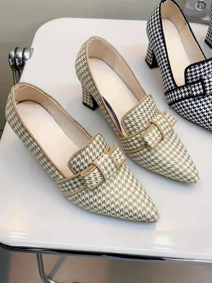 Emara | Classic Houndstooth Heels