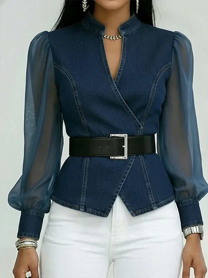 Valerie Structured Denim Blouse for Women