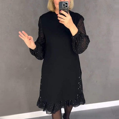 Thessariae | Elegant Crystal Sleeve Dress