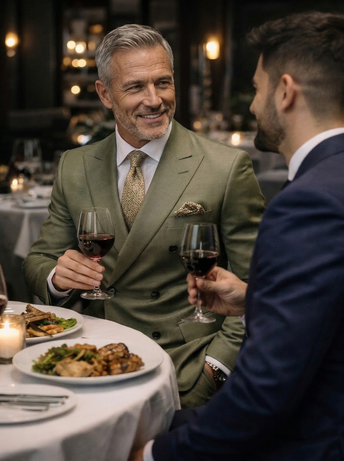 Morden Double-Breasted Tailored Suit