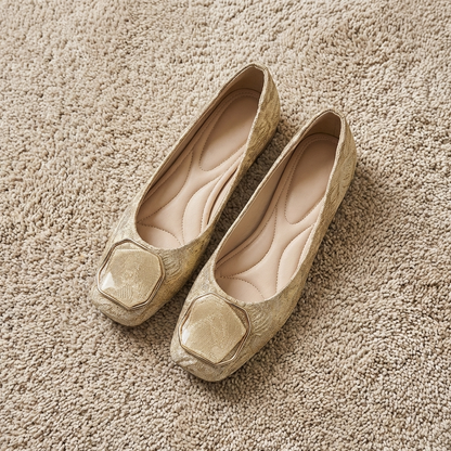Liora™ | Mesh Square-Toe Ballet Flats