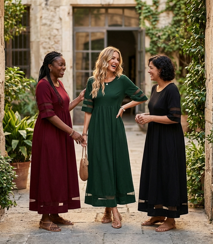 Aubrey | Flattering Tummy-Smoothing Midi Dress.