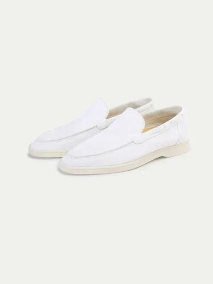 Classic Suède Loafer Pearl White