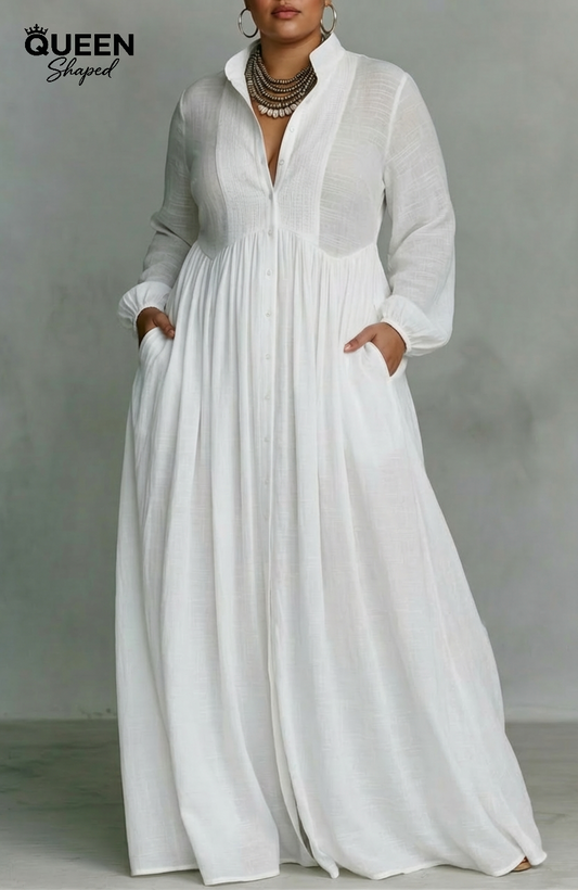 Serena | Flowing Button-Front Maxi Dress