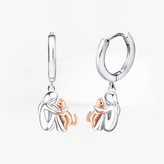 Hailey™ – Cat Embrace Icon Hoop Earrings