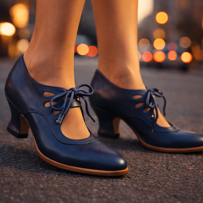 Talia™ Elegant Leather Lace Heels