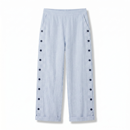 Tess | Striped Panel Button Trousers