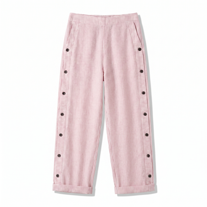 Tess | Striped Panel Button Trousers